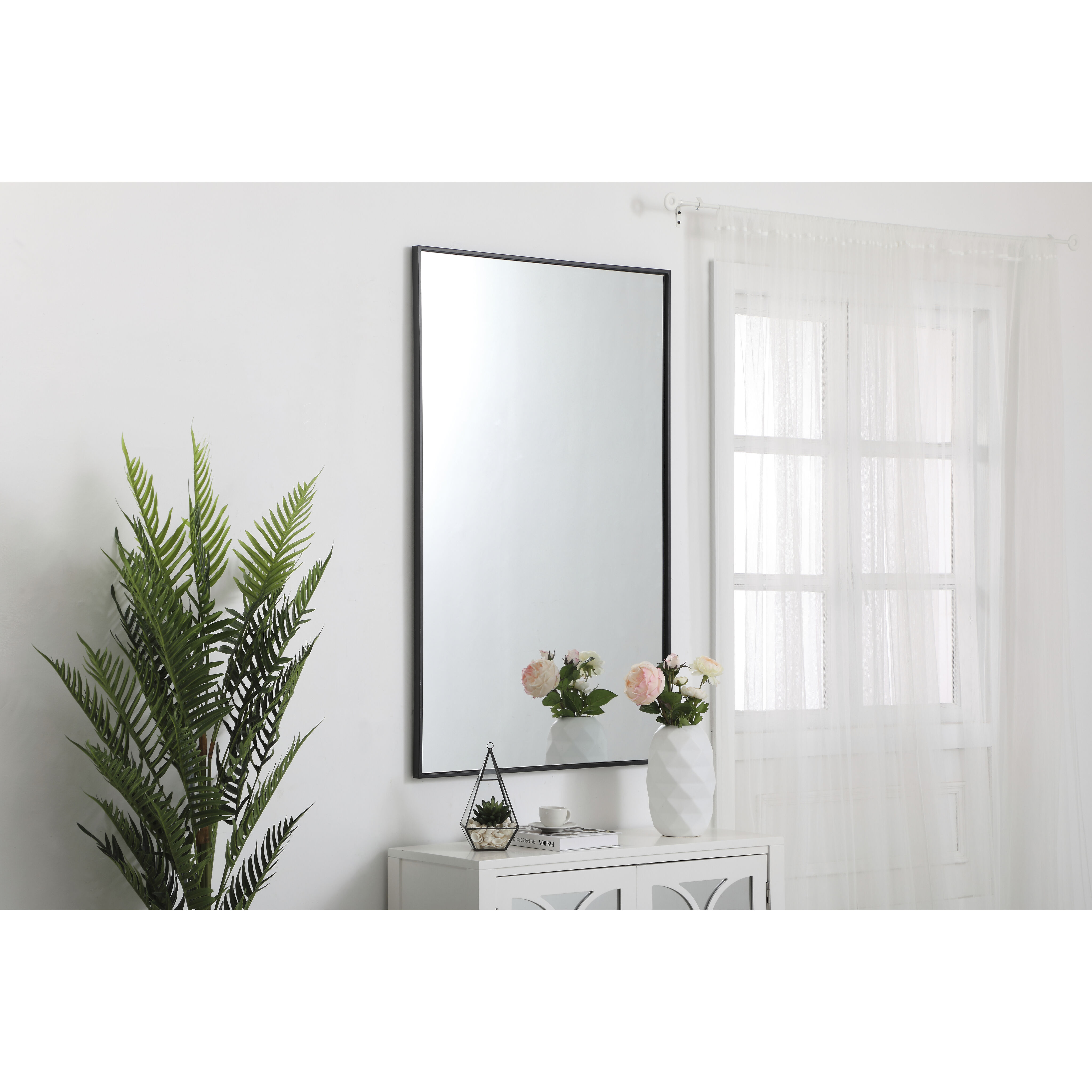 Monet 48 X 30 inch Black Wall Mirror