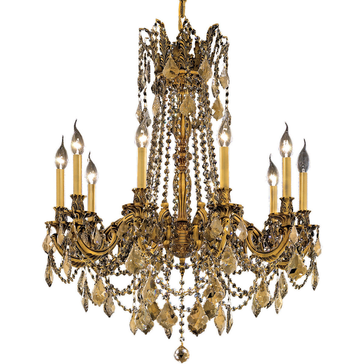 Rosalia 10 Light 28 inch French Gold Dining Chandelier Ceiling Light in Golden Teak, Royal Cut