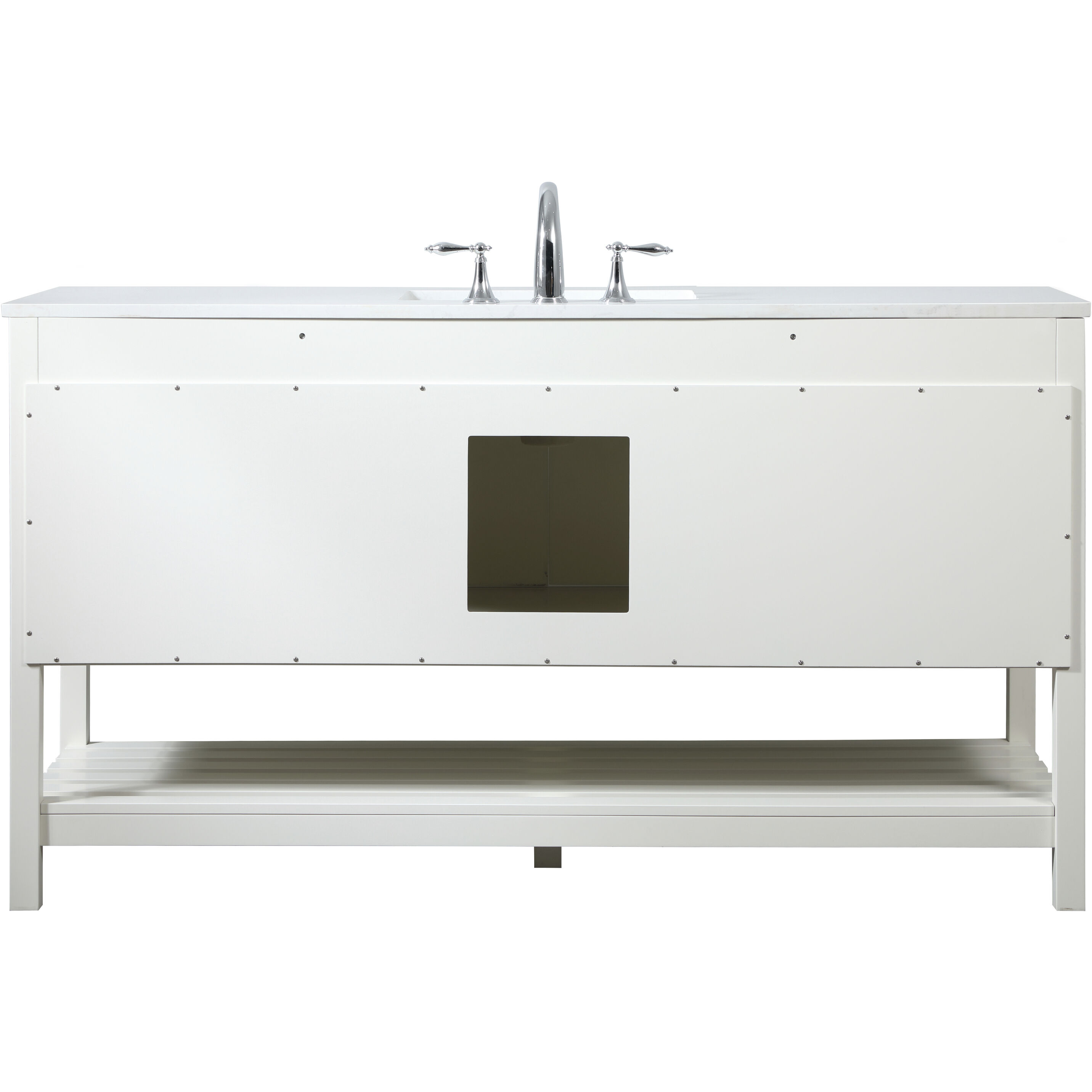 Theo 60 X 22 X 34 inch White Vanity Sink Set