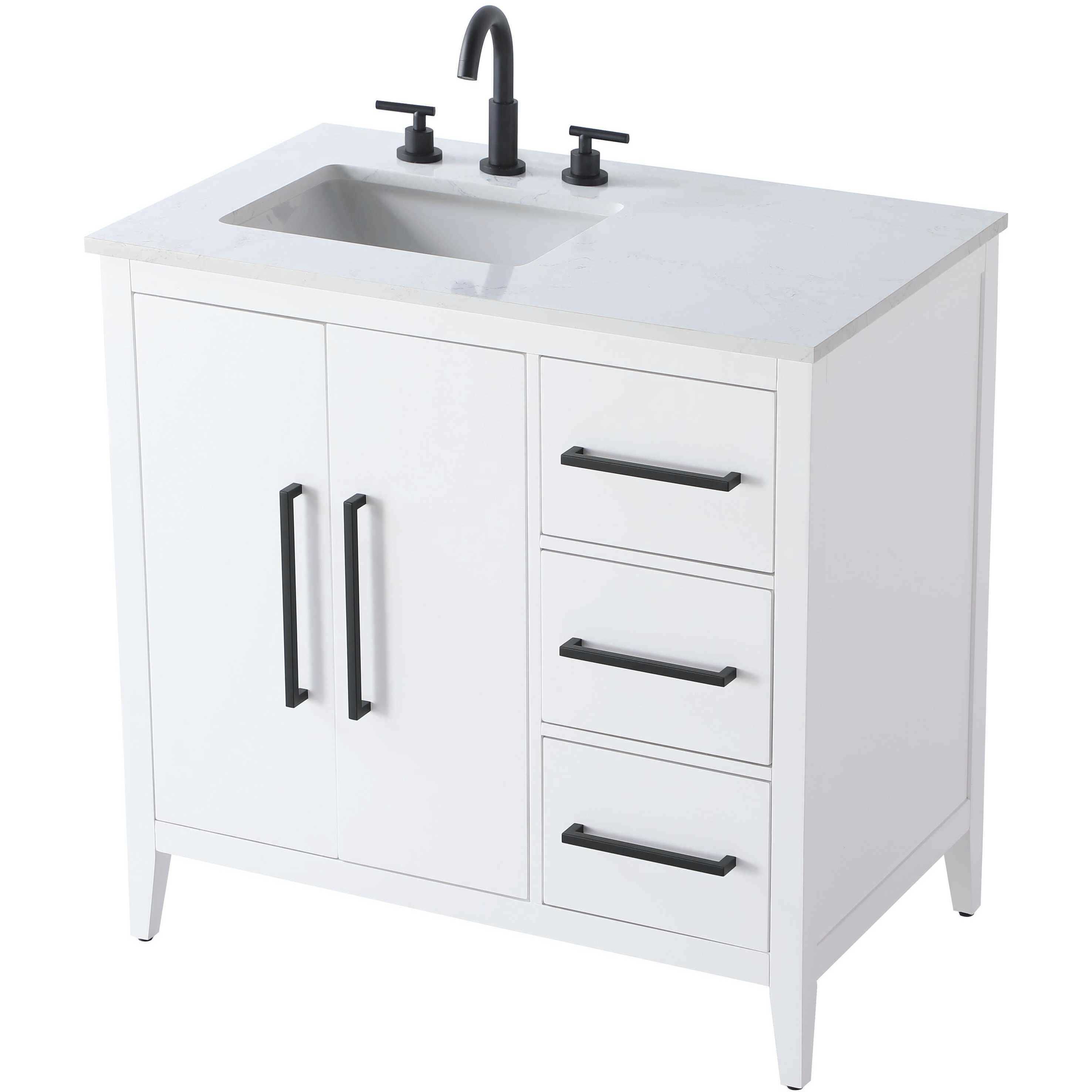 Millie 36 X 35 inch White Bathroom Vanity Cabinet