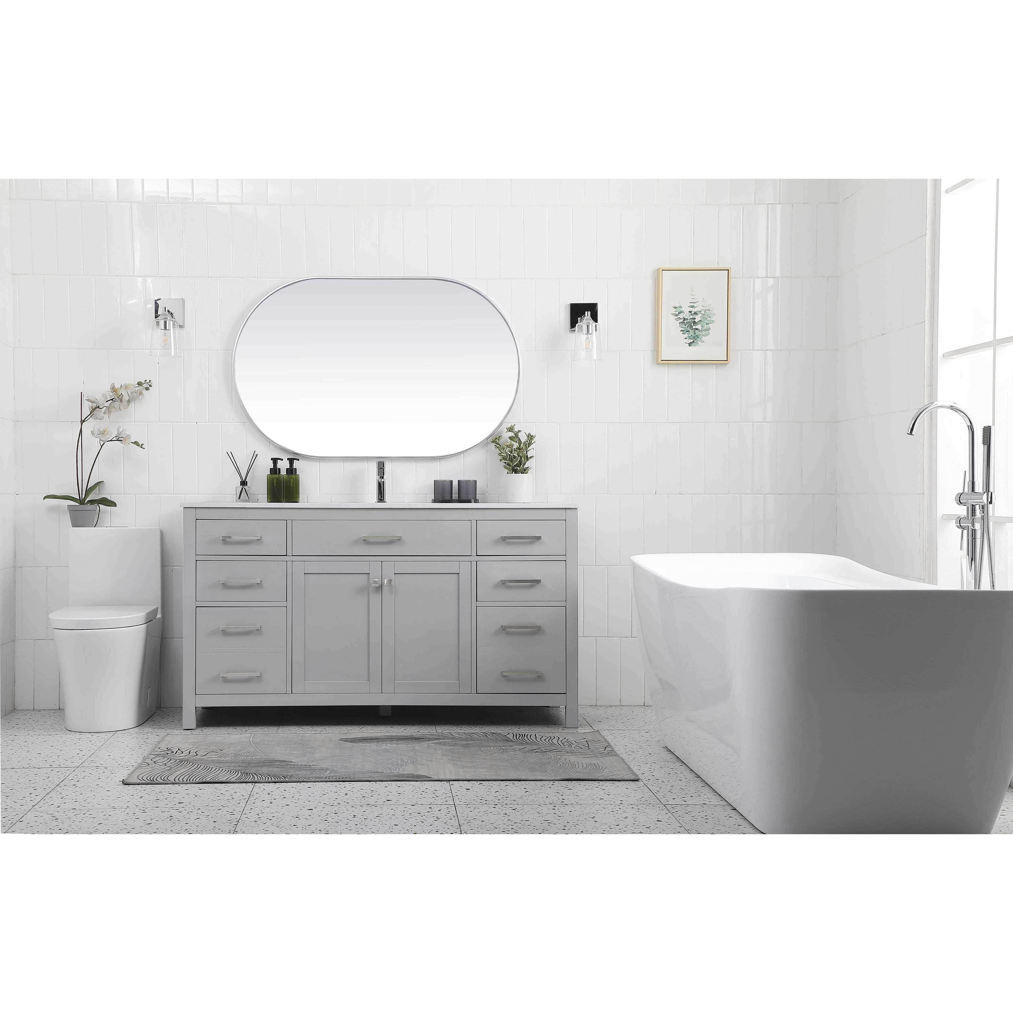 Lewis 60 X 22 X 34 inch Grey Vanity Sink Set