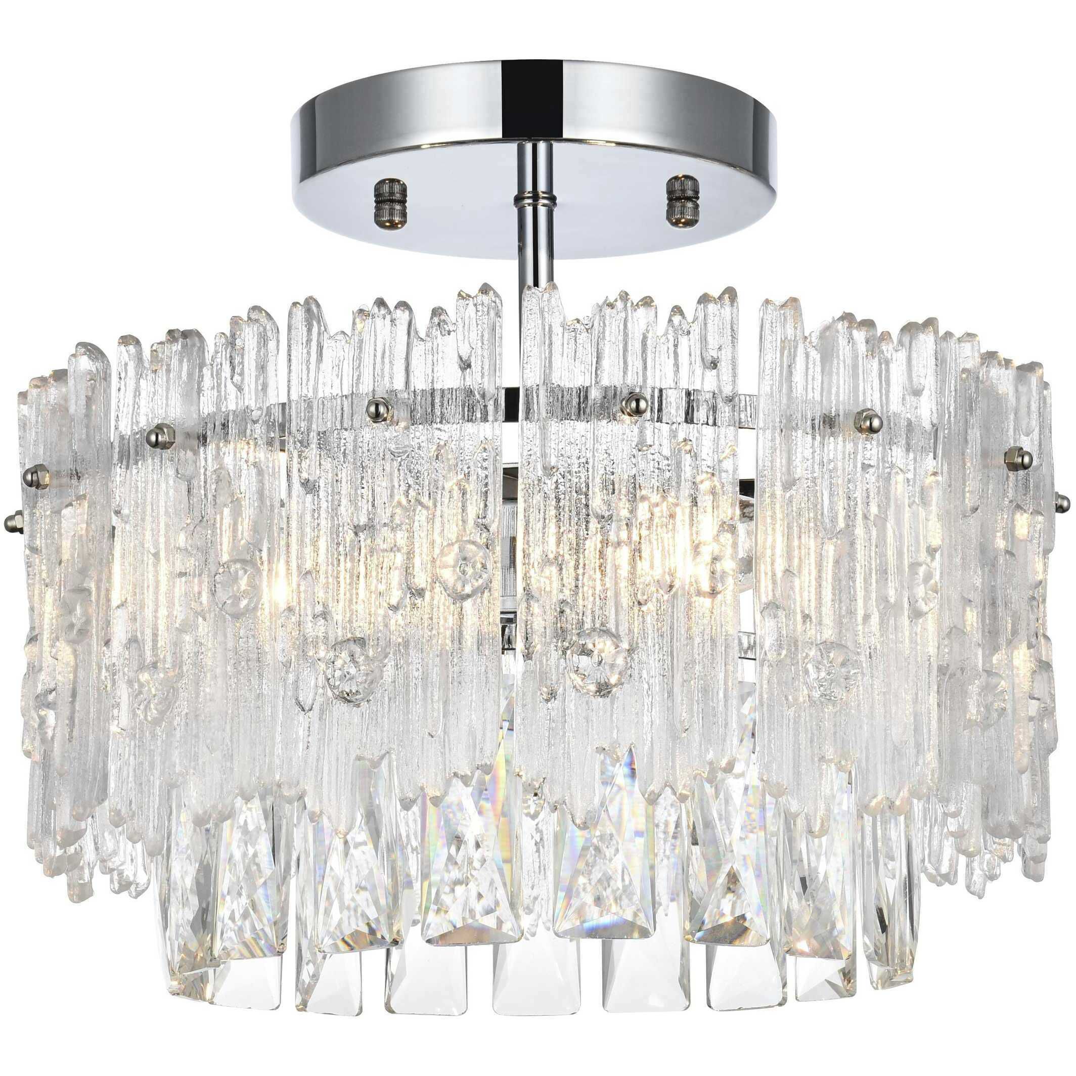 Emilia 3 Light 12 inch Chrome Flush Mount Ceiling Light