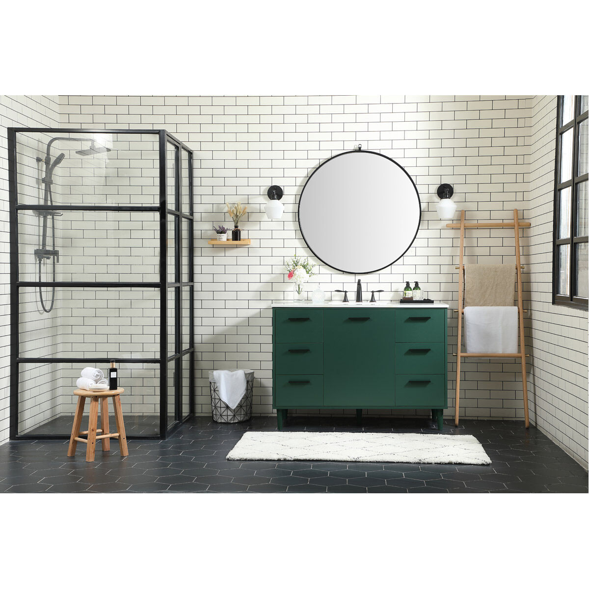 Baldwin 48 X 22 X 34 inch Green Vanity Sink Set
