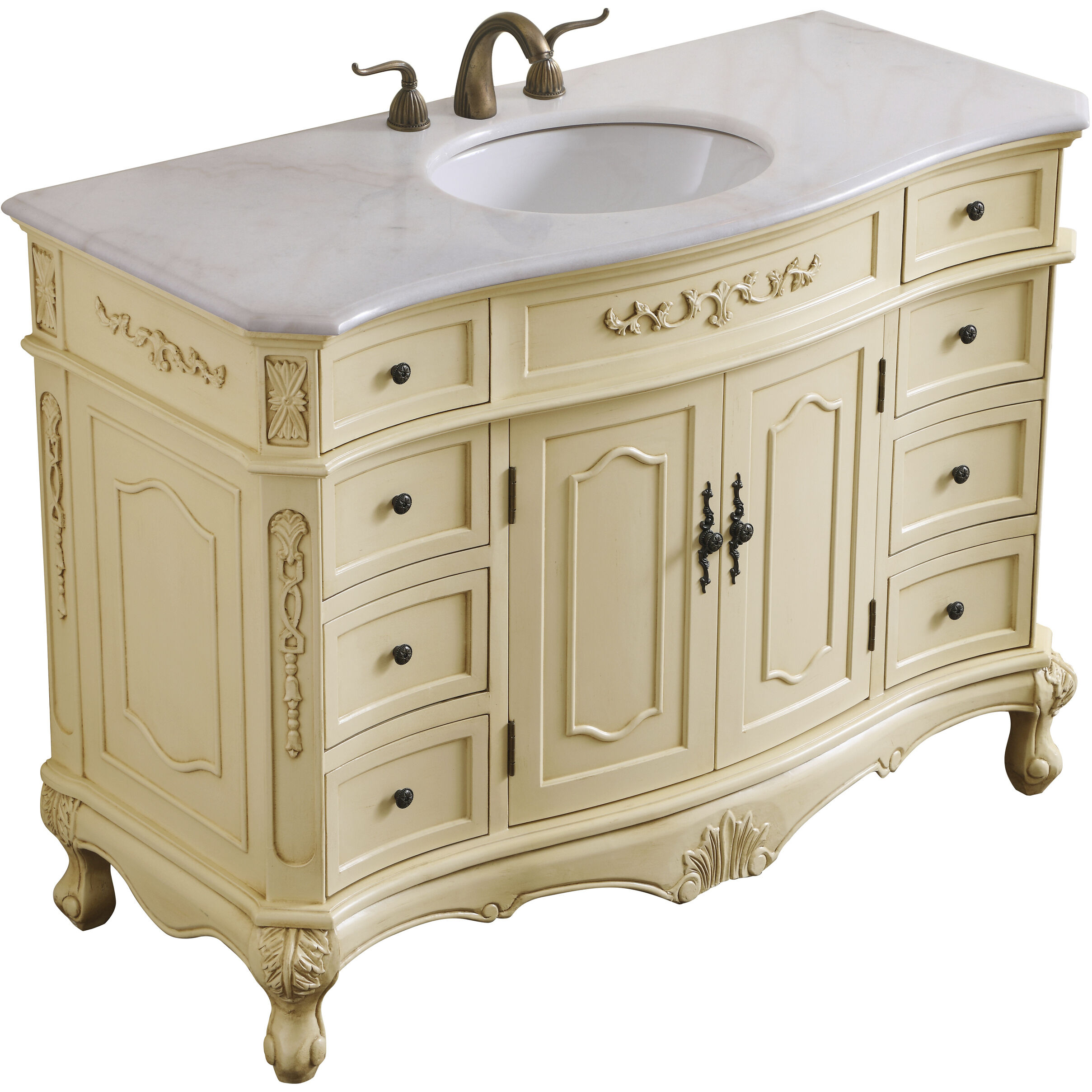 Danville 48 X 21 X 36 inch Light Antique Beige Vanity Sink Set