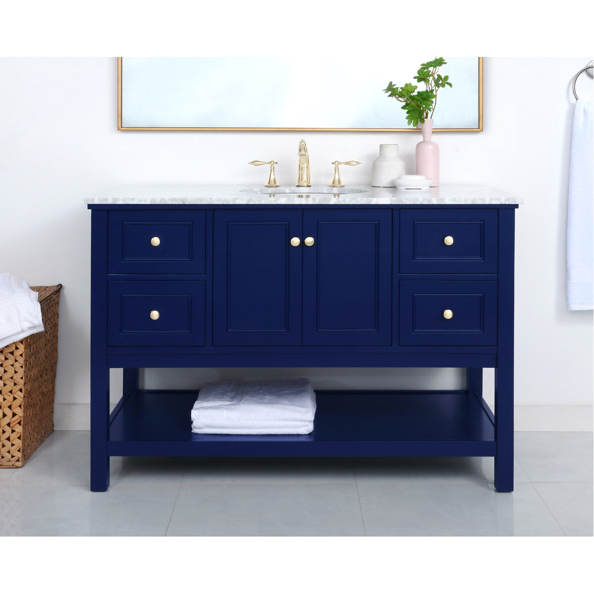 Metropolis 48 X 22 X 34 inch Blue Vanity Sink Set