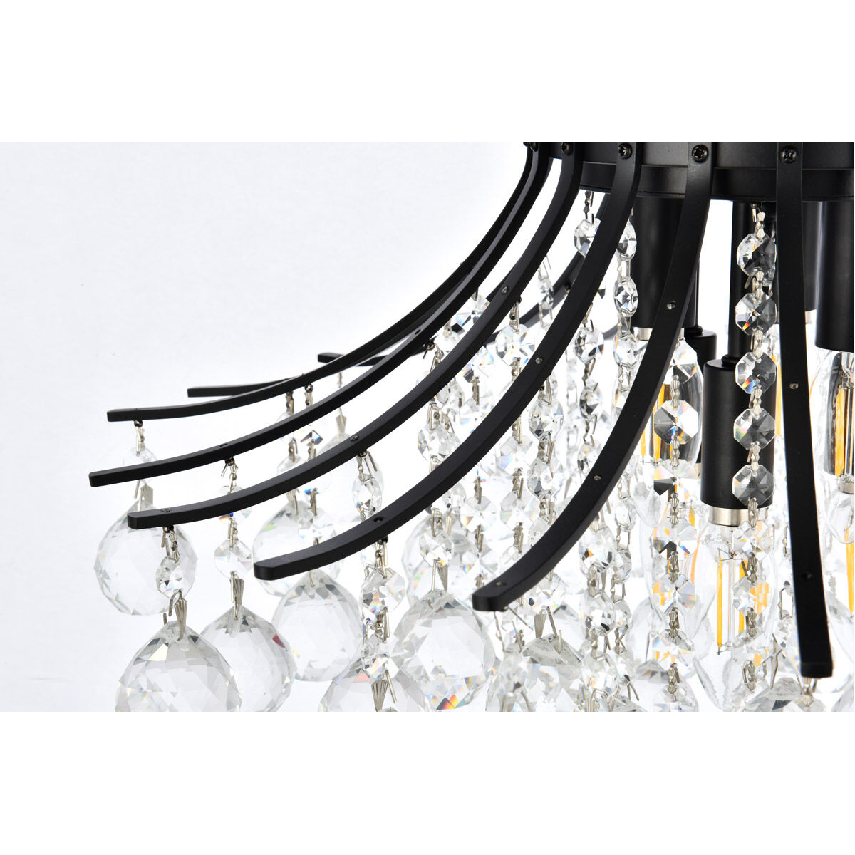 Toureg 6 Light 19 inch Black and Clear Flush Mount Ceiling Light in Royal Cut