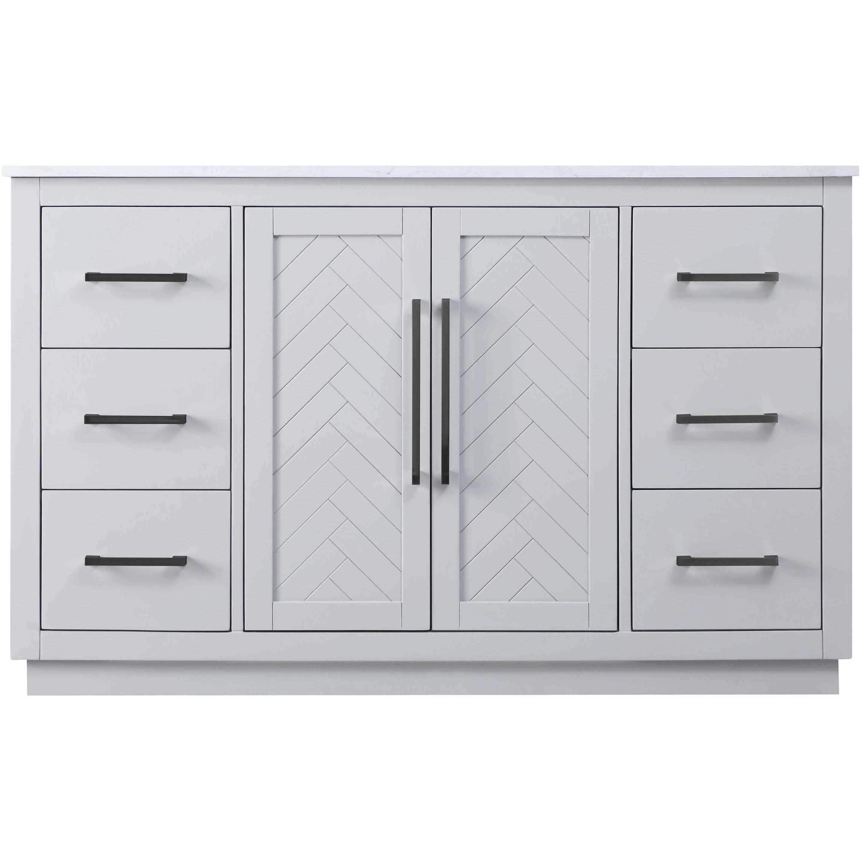 Chase 54 X 34 inch Grey Bathroom Vanity Cabinet