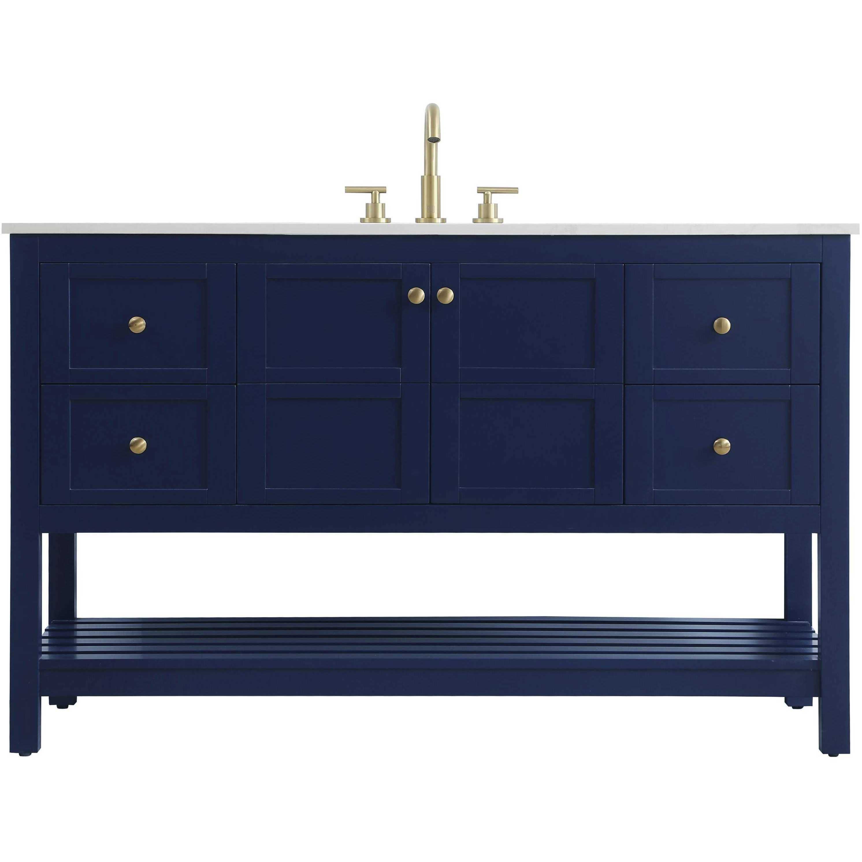 Theo 54 X 34 inch Blue Bathroom Vanity Cabinet