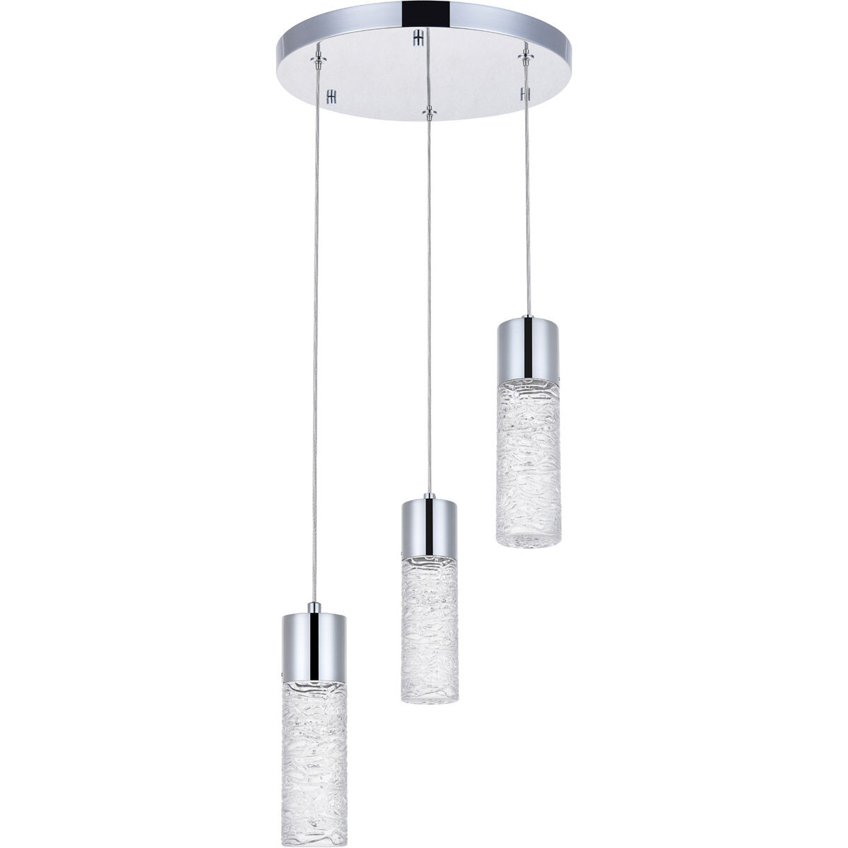 Elegant Lighting Constellation 3 Light Chrome LED Pendant 5200D12C