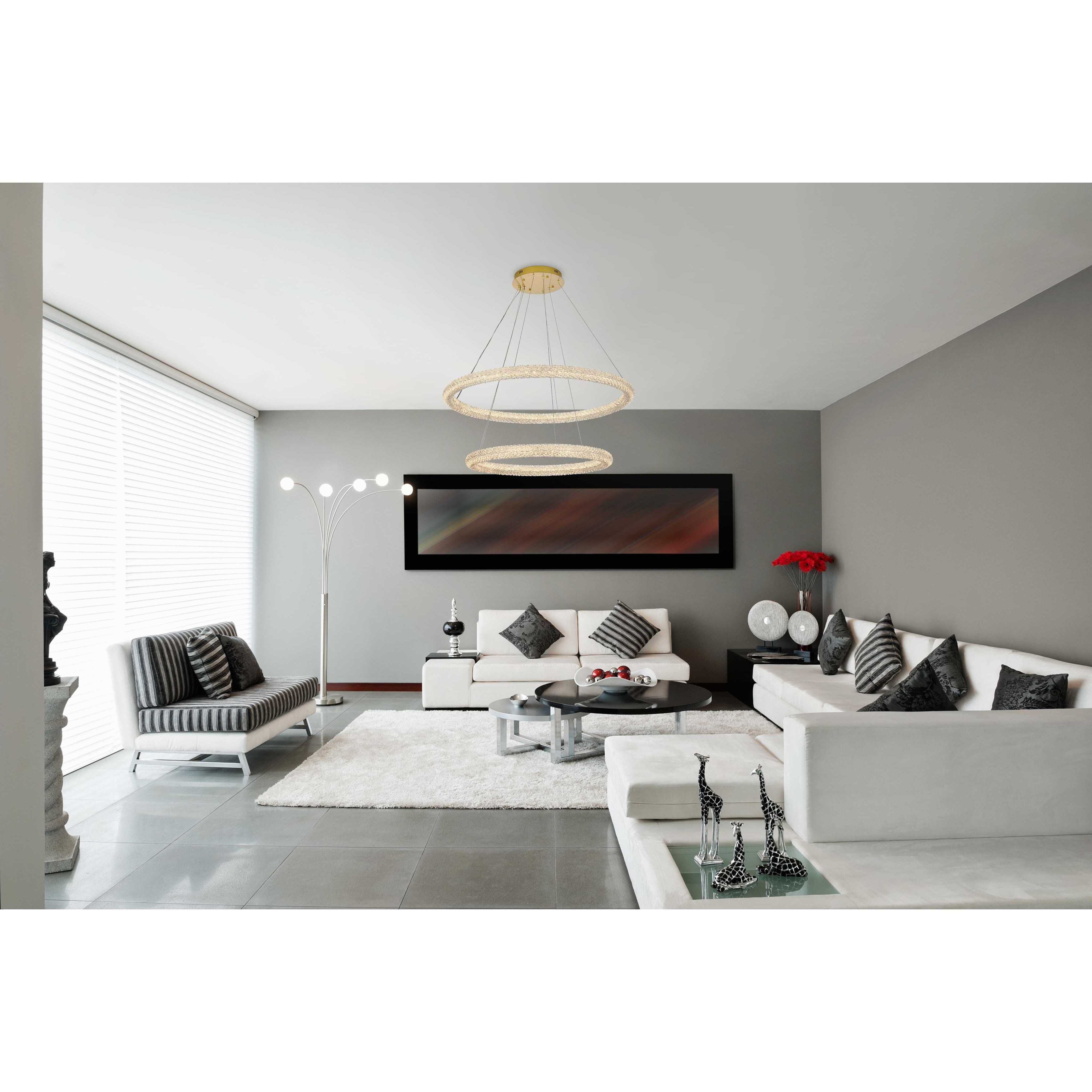 Bowen 2 Light 42 inch Satin Gold Chandelier Ceiling Light