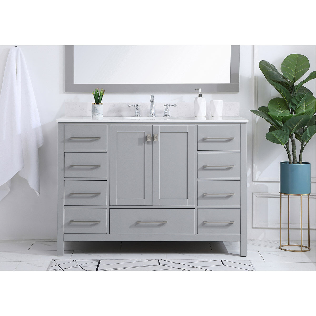 Irene 48 X 22 X 34 inch Gray Vanity Sink Set