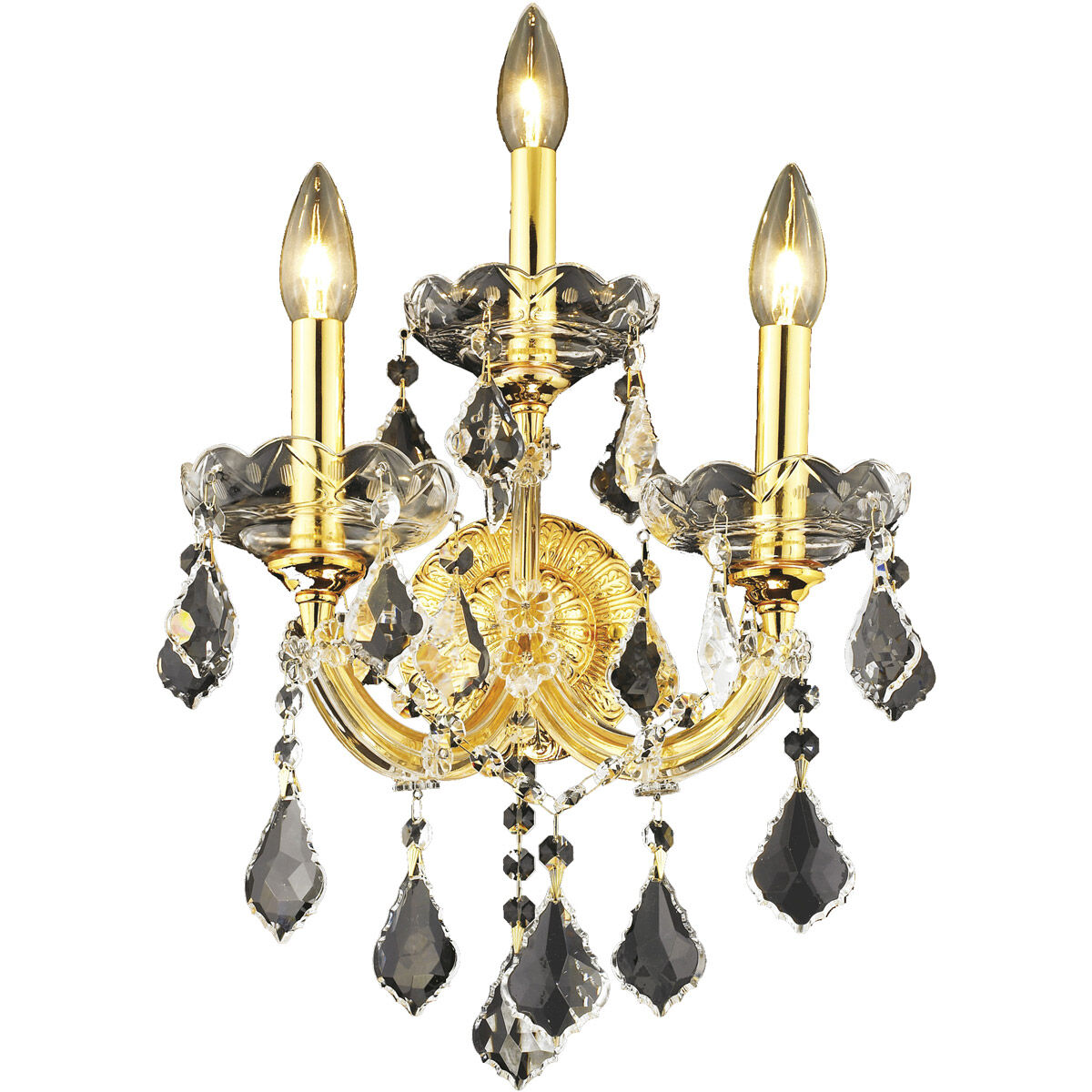 Maria Theresa 3 Light 12 inch Gold Wall Sconce Wall Light in Clear, Royal Cut