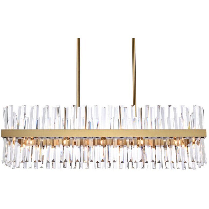 Serephina 24 Light 42 inch Satin Gold Linear Chandelier Ceiling Light