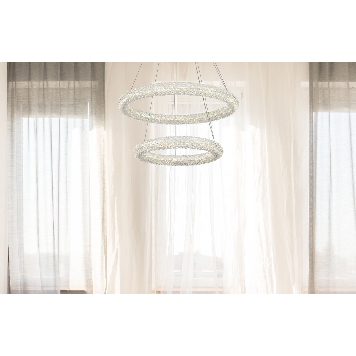 Bowen 2 Light 28 inch Satin Gold Chandelier Ceiling Light
