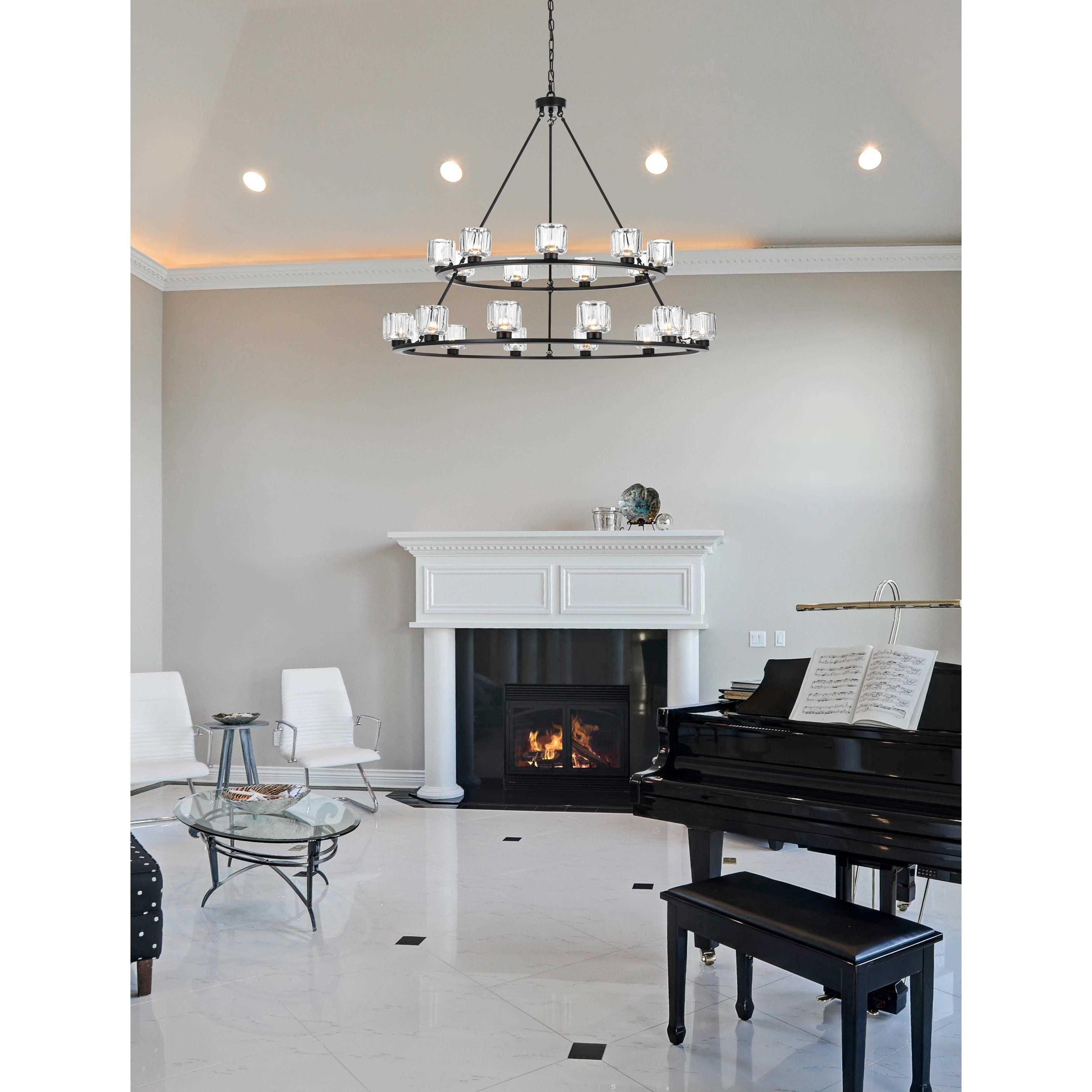 Cadence 21 Light 48 inch Black Chandelier Ceiling Light