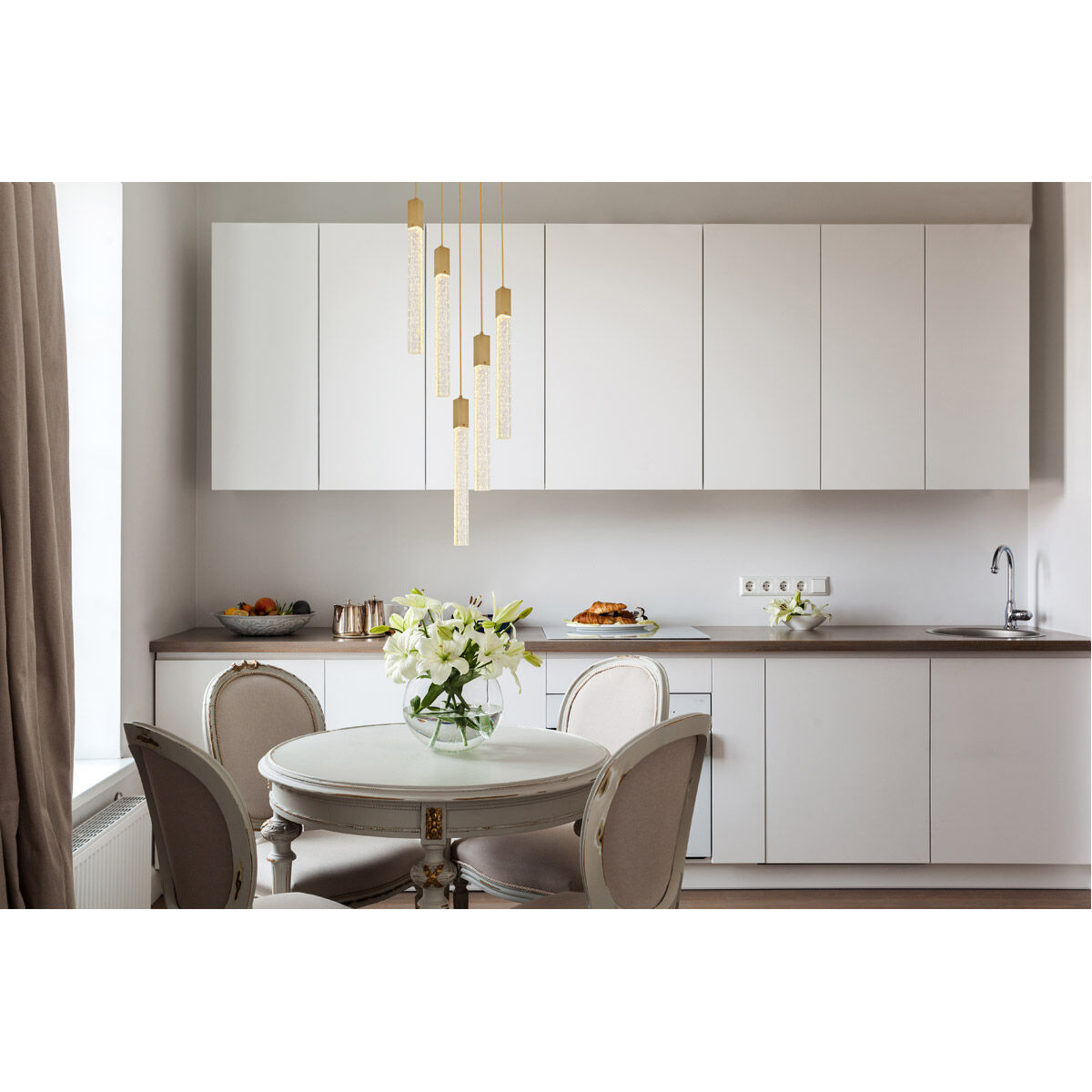 Weston 5 Light 20 inch Satin Gold Pendant Ceiling Light