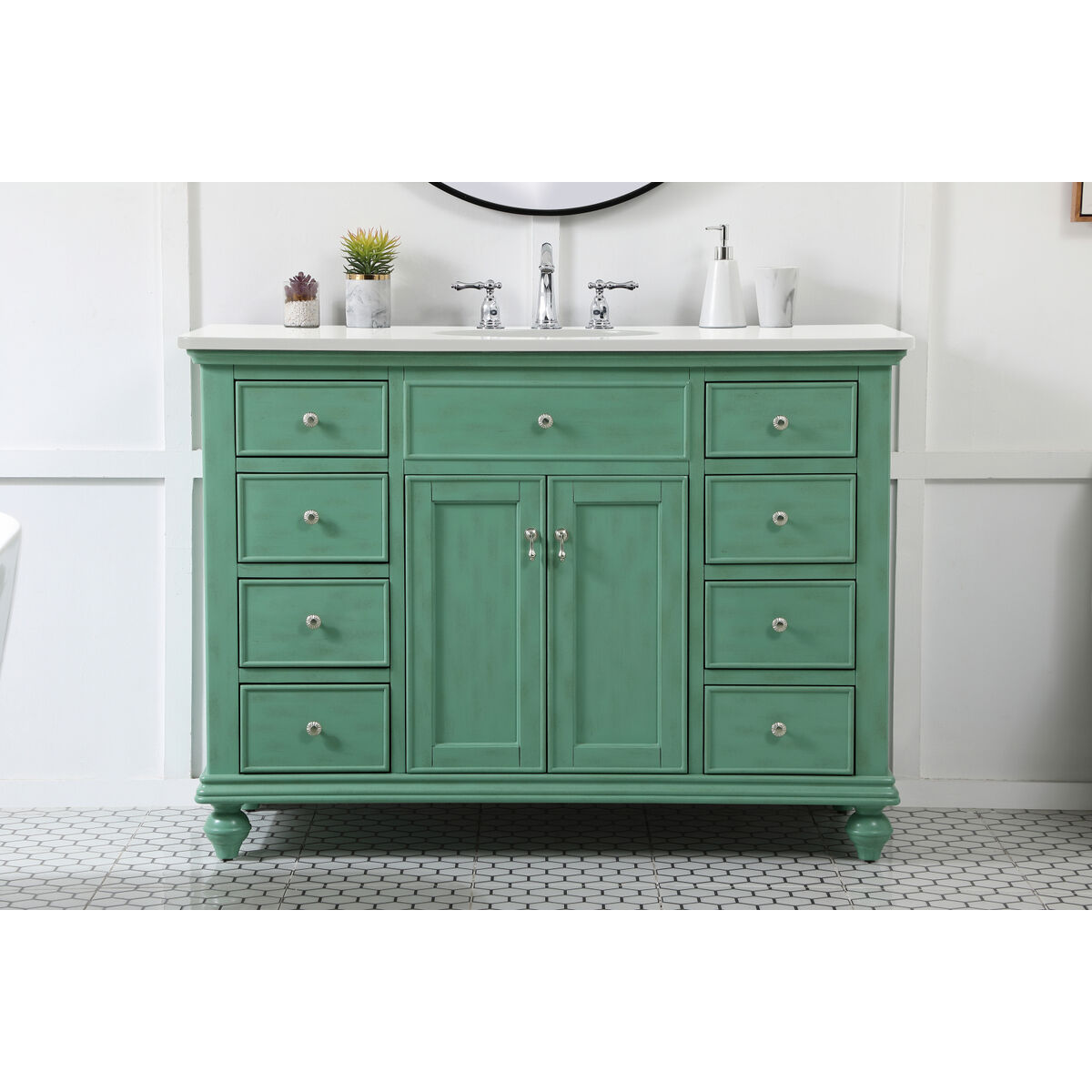 Otto 48 X 21 X 35 inch Vintage Mint Vanity Sink Set