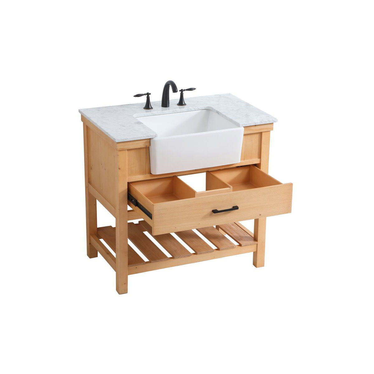 Clement 36 X 22 X 34.13 inch Natural Wood Bathroom Vanity Cabinet