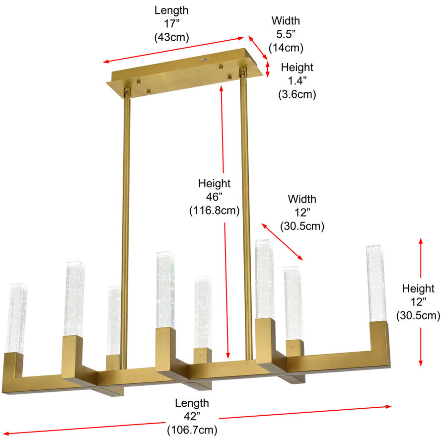 Noemi 8 Light 12 inch Satin Gold Pendant Ceiling Light