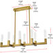 Noemi 8 Light 12 inch Satin Gold Pendant Ceiling Light