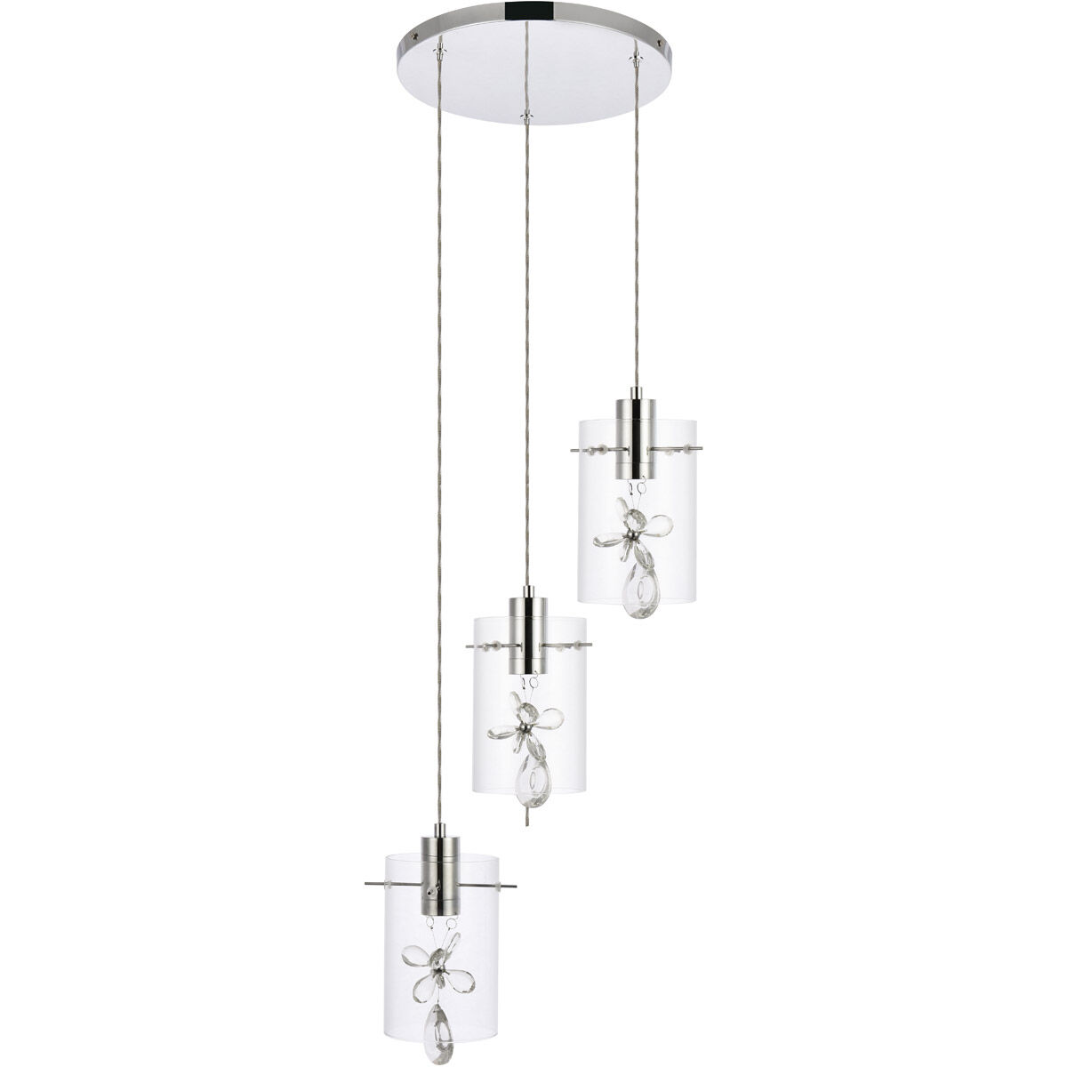 Hana 3 Light 16 inch Chrome Pendant Ceiling Light