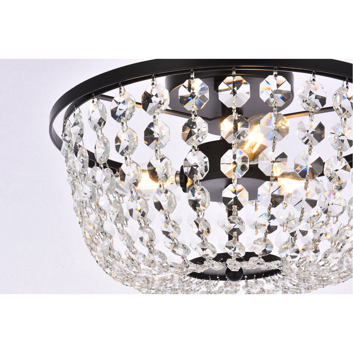 Cora 3 Light 13 inch Black Flush Mount Ceiling Light 