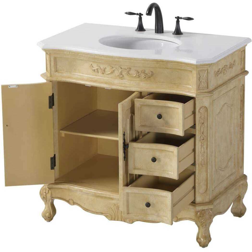 Danville 36 X 36 inch Antique Beige Bathroom Vanity Cabinet