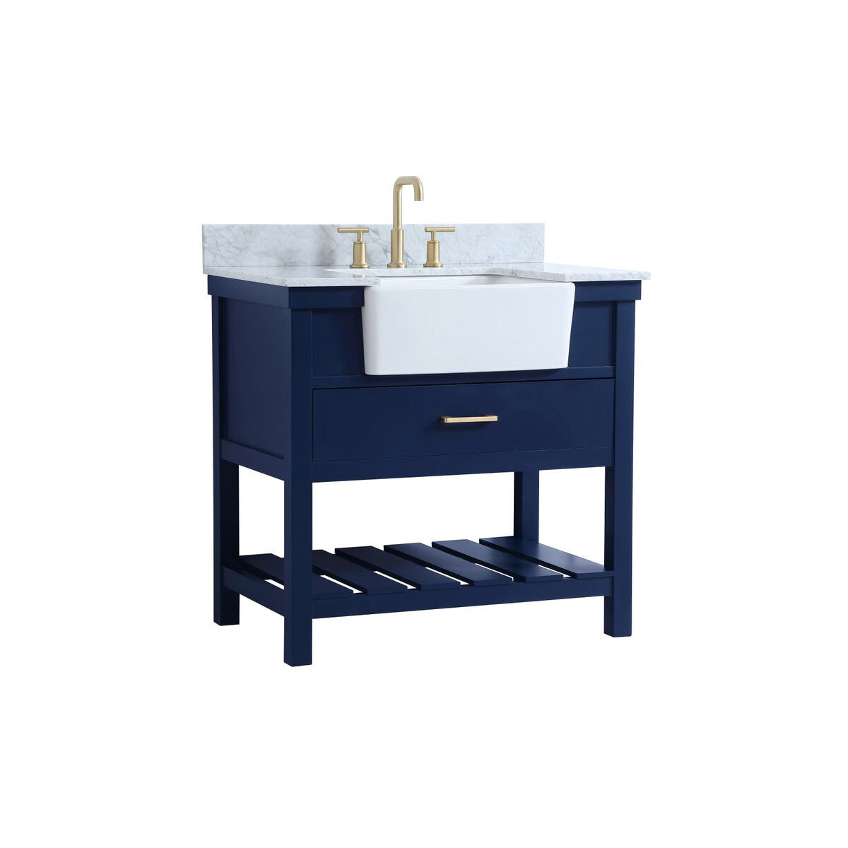 Clement 36 X 22 X 34.13 inch Blue Bathroom Vanity Cabinet