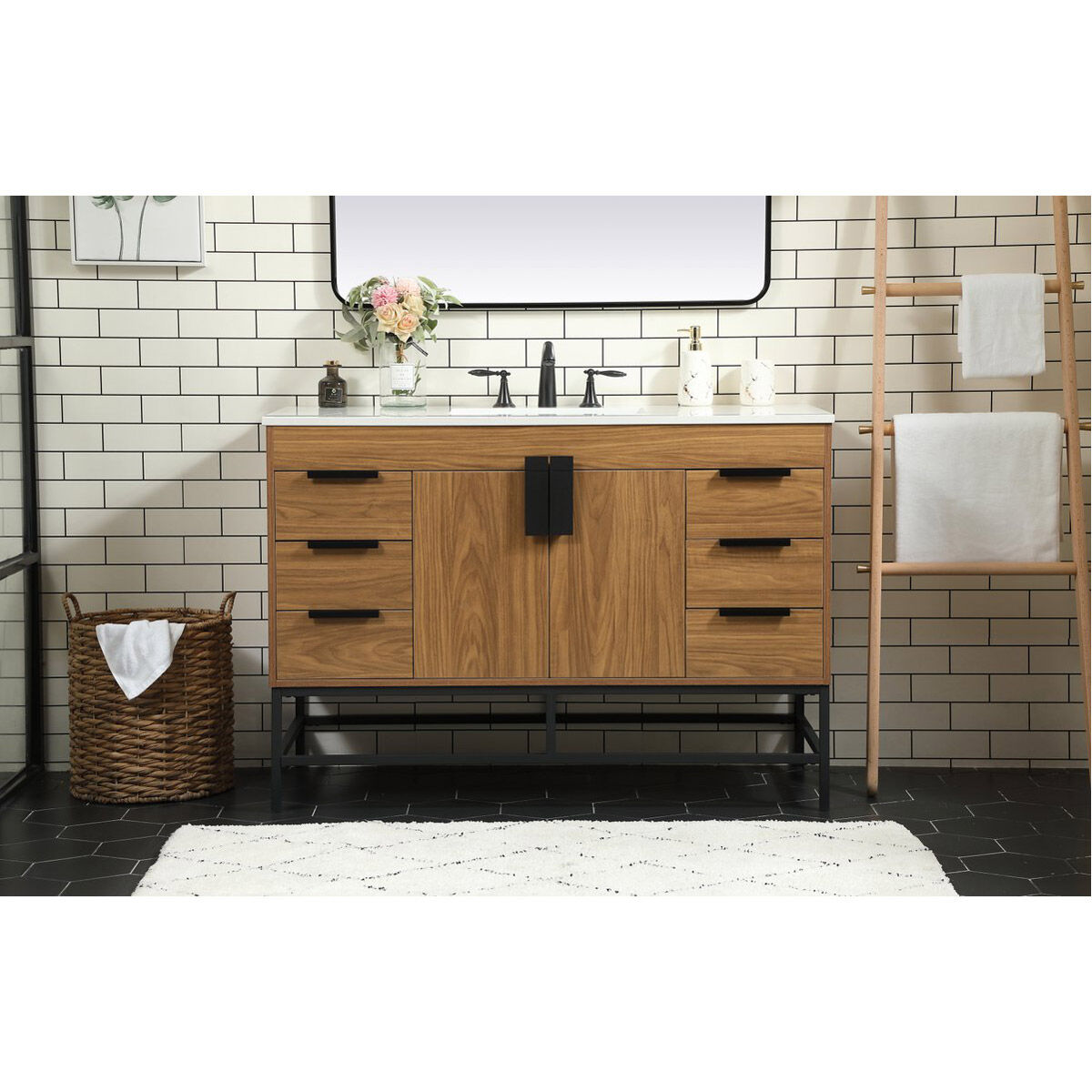 Eugene 48 X 22 X 33.5 inch Walnut Brown Vanity Sink Set in Not Included