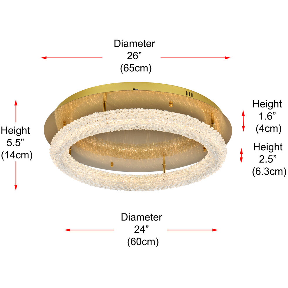 Bowen 1 Light 26 inch Satin Gold Flush Mount Ceiling Light