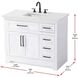 Remington 42 X 35 inch White Bathroom Vanity Cabinet
