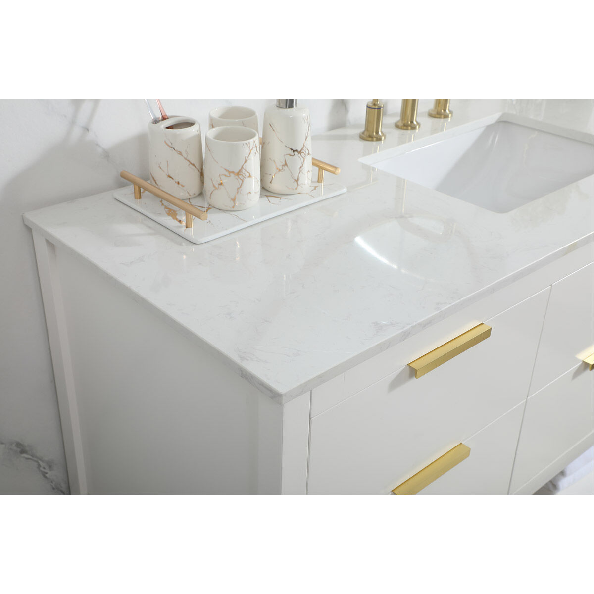 Larkin 60 X 22 X 34 inch White Vanity Sink Set