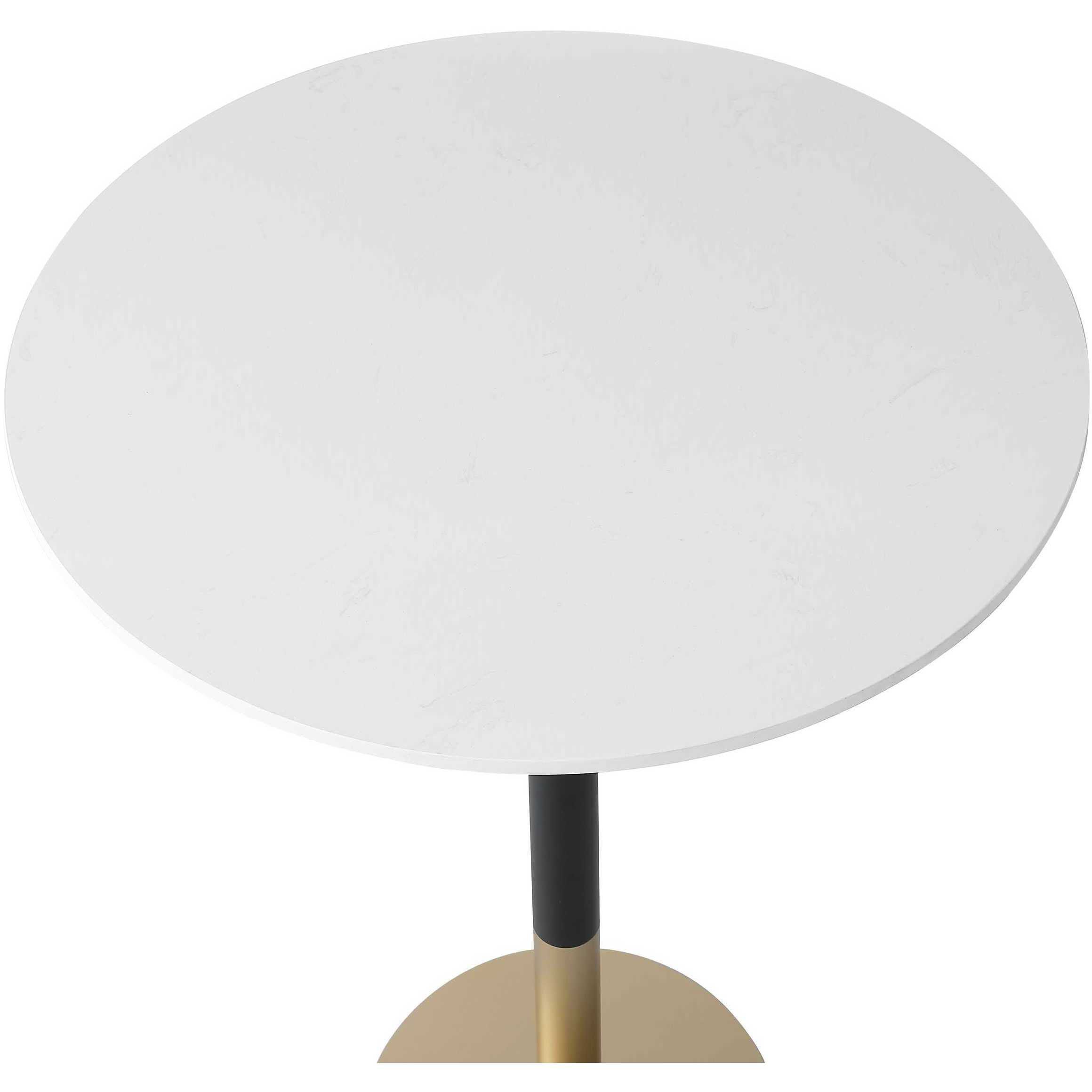 Ronan 39.5 X 31.5 inch White and Gold Pub Table