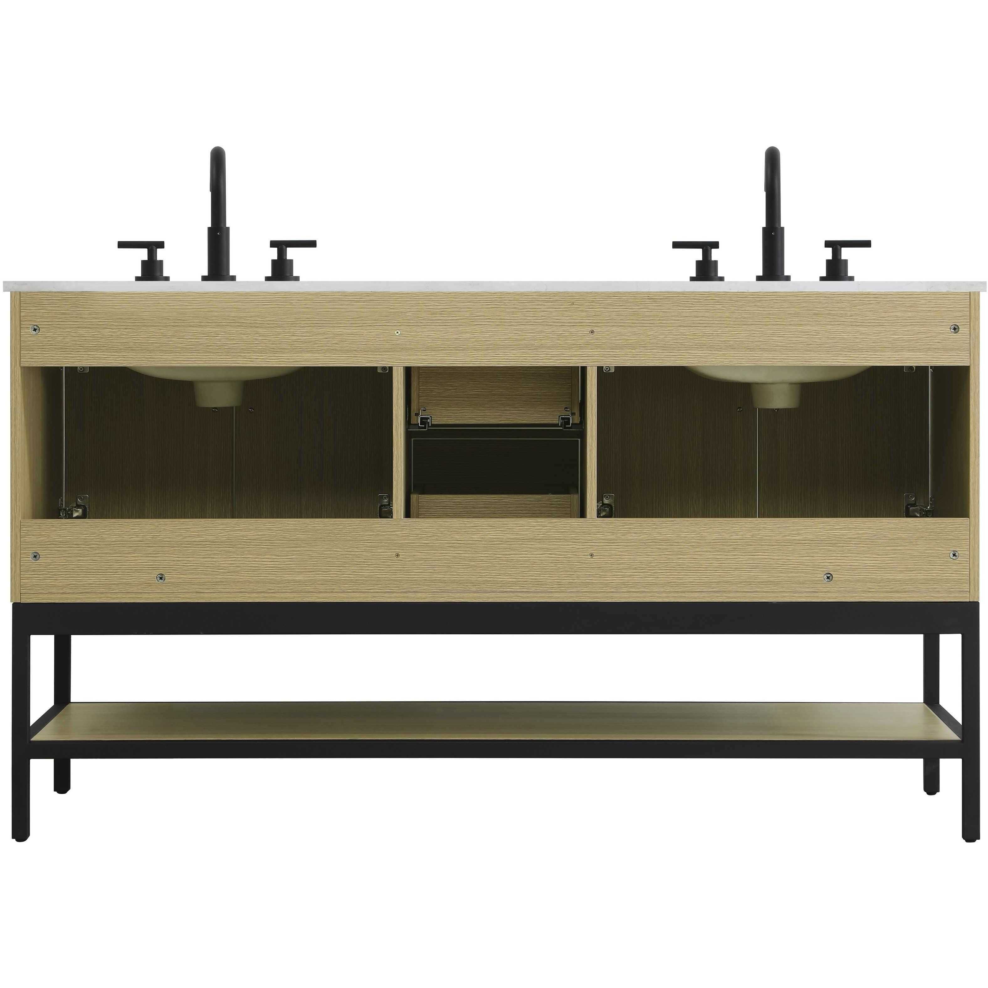 Lennox 60 X 34 inch Honey Brown Bathroom Vanity Cabinet