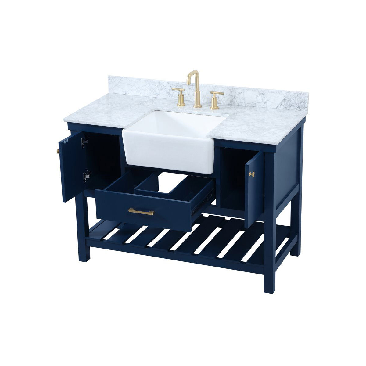 Clement 48 X 22 X 34.13 inch Blue Bathroom Vanity Cabinet