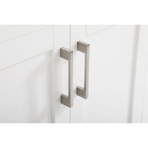 Aubrey 60 X 22 X 34 inch White and Brushed Nickel with Calacatta Quartz Vanity Sink Set