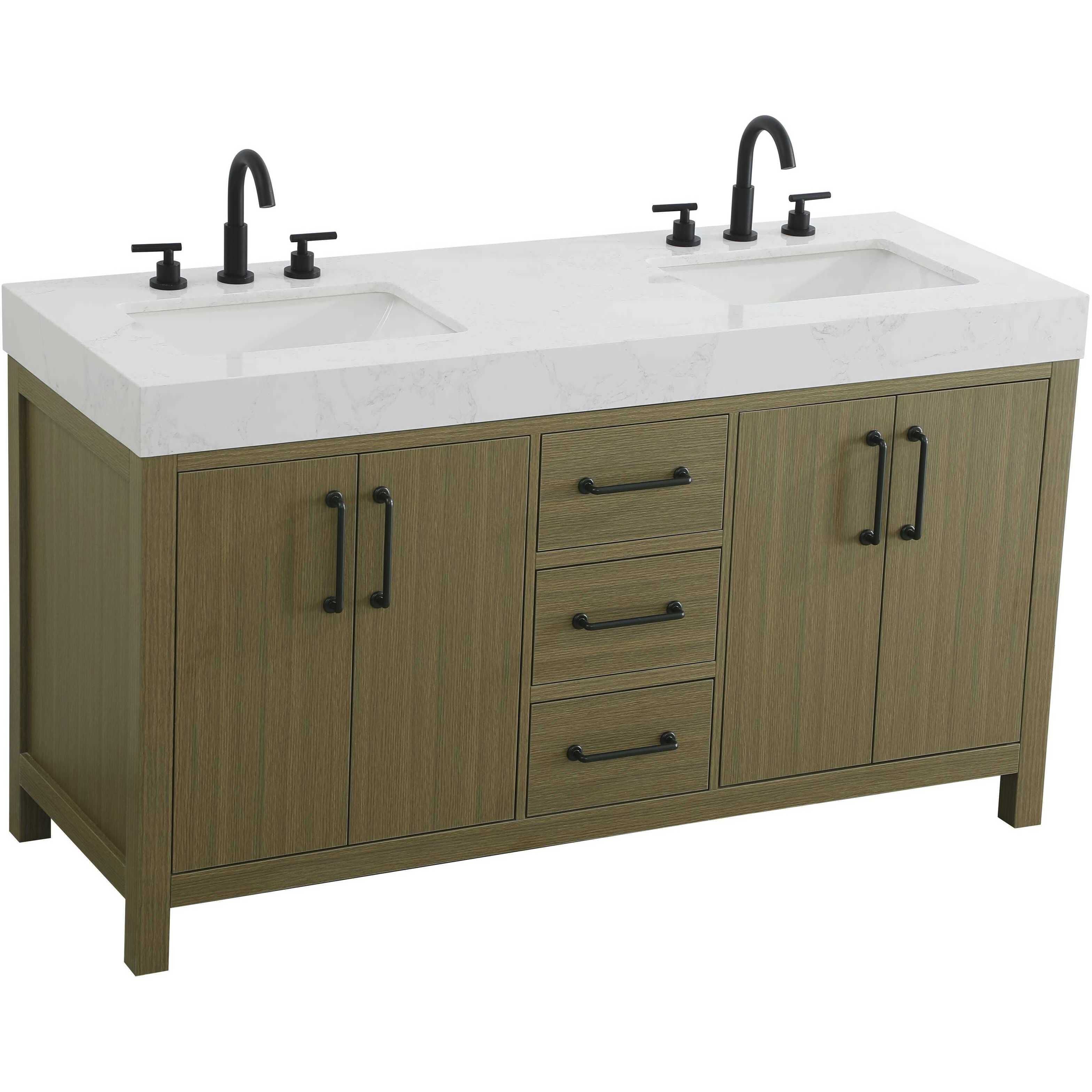 Nathan 60 X 34 inch Chestnut Brown Bathroom Vanity Cabinet