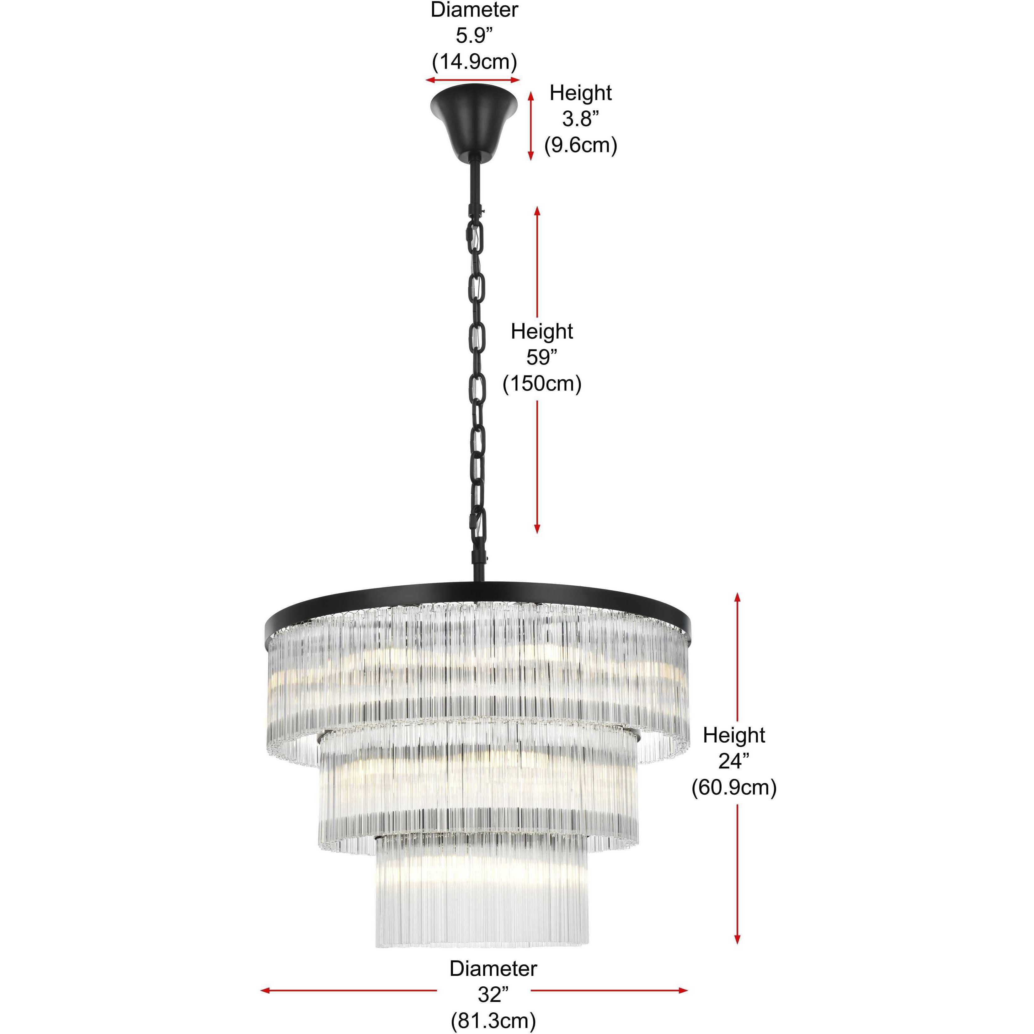 Harlow 18 Light 32 inch Black Chandelier Ceiling Light