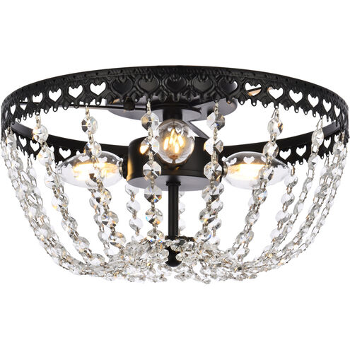 Kylie 3 Light 14 inch Black Flush Mount Ceiling Light
