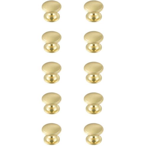 Kaid Brushed Gold Hardware Cabinet Knob, Set of 10