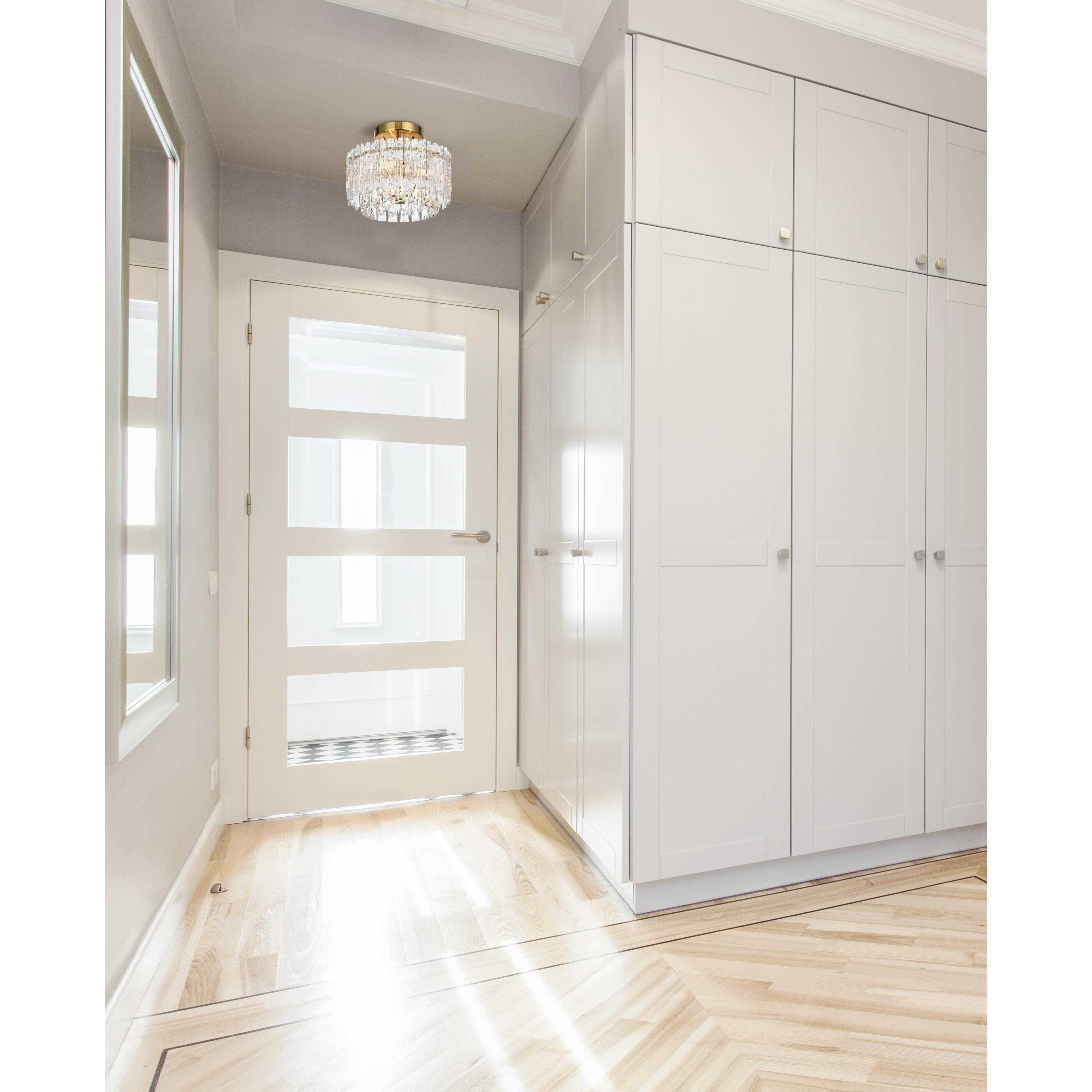 Emilia 3 Light 12 inch Satin Gold Flush Mount Ceiling Light