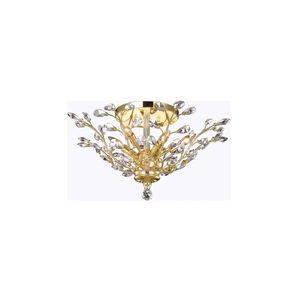 Orchid 6 Light 27 inch Gold Flush Mount Ceiling Light in Clear, Elegant Cut