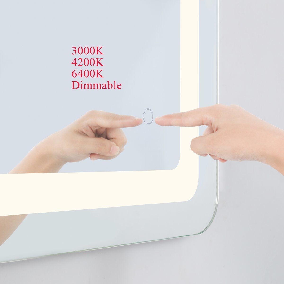 Genesis 40 X 20 inch Glossy White LED Mirror