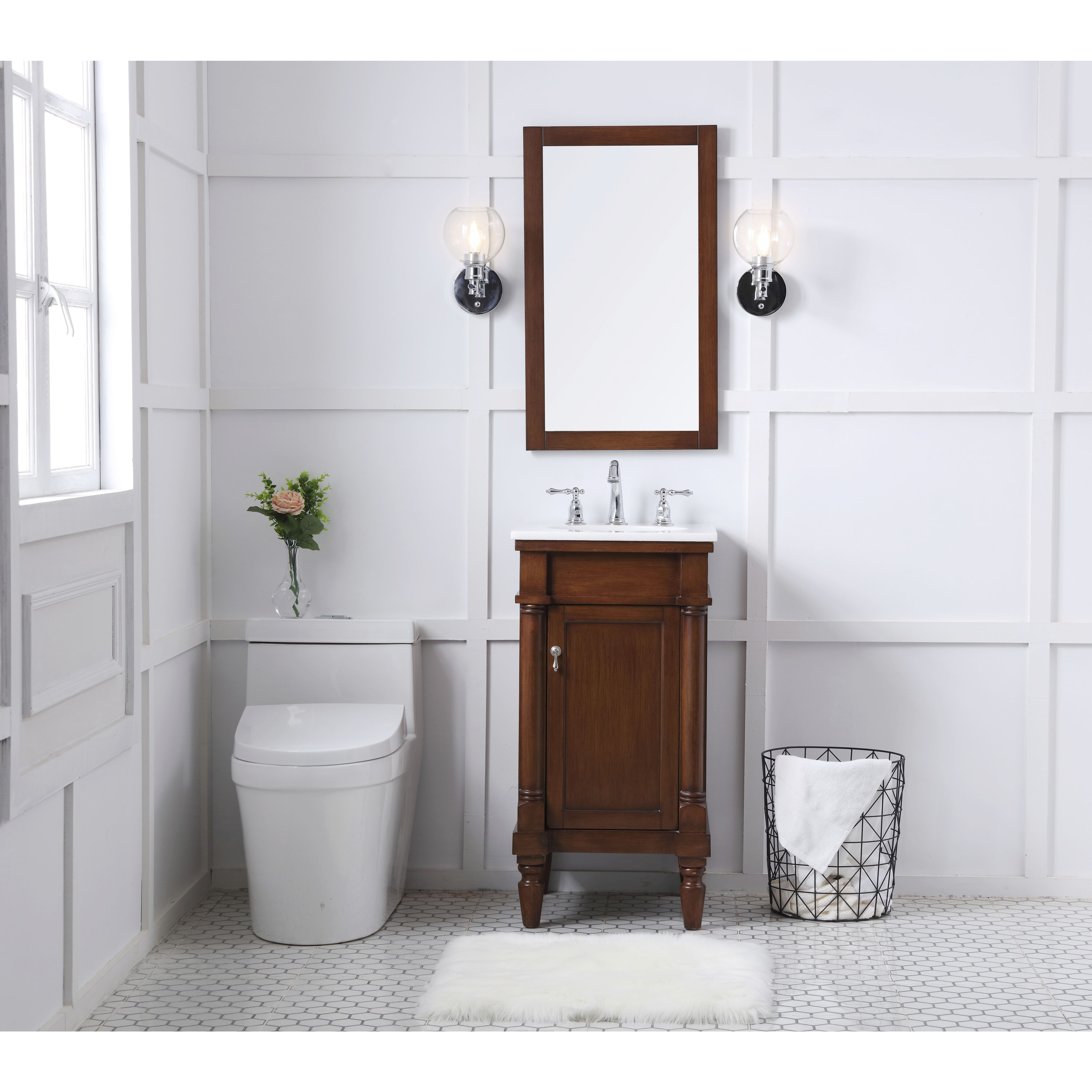 Lexington 19 X 18 X 35 inch Walnut Vanity Sink Set 