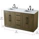 Chase 60 X 34 inch Hazel Oak Bathroom Vanity Cabinet