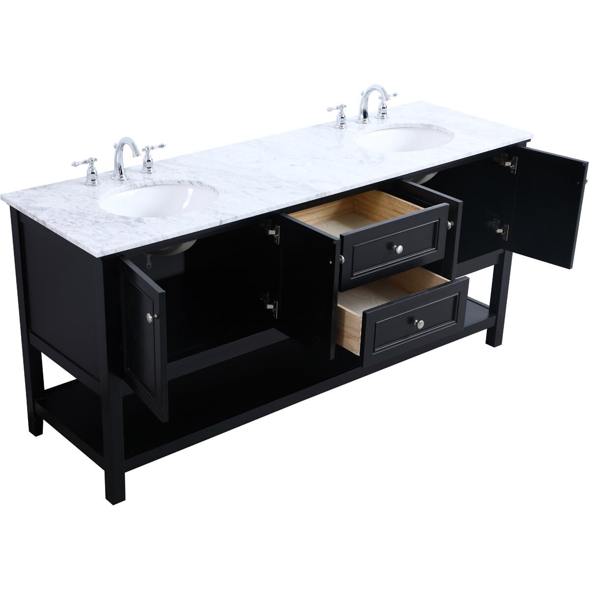 Metropolis 72 X 22 X 34 inch Black Vanity Sink Set