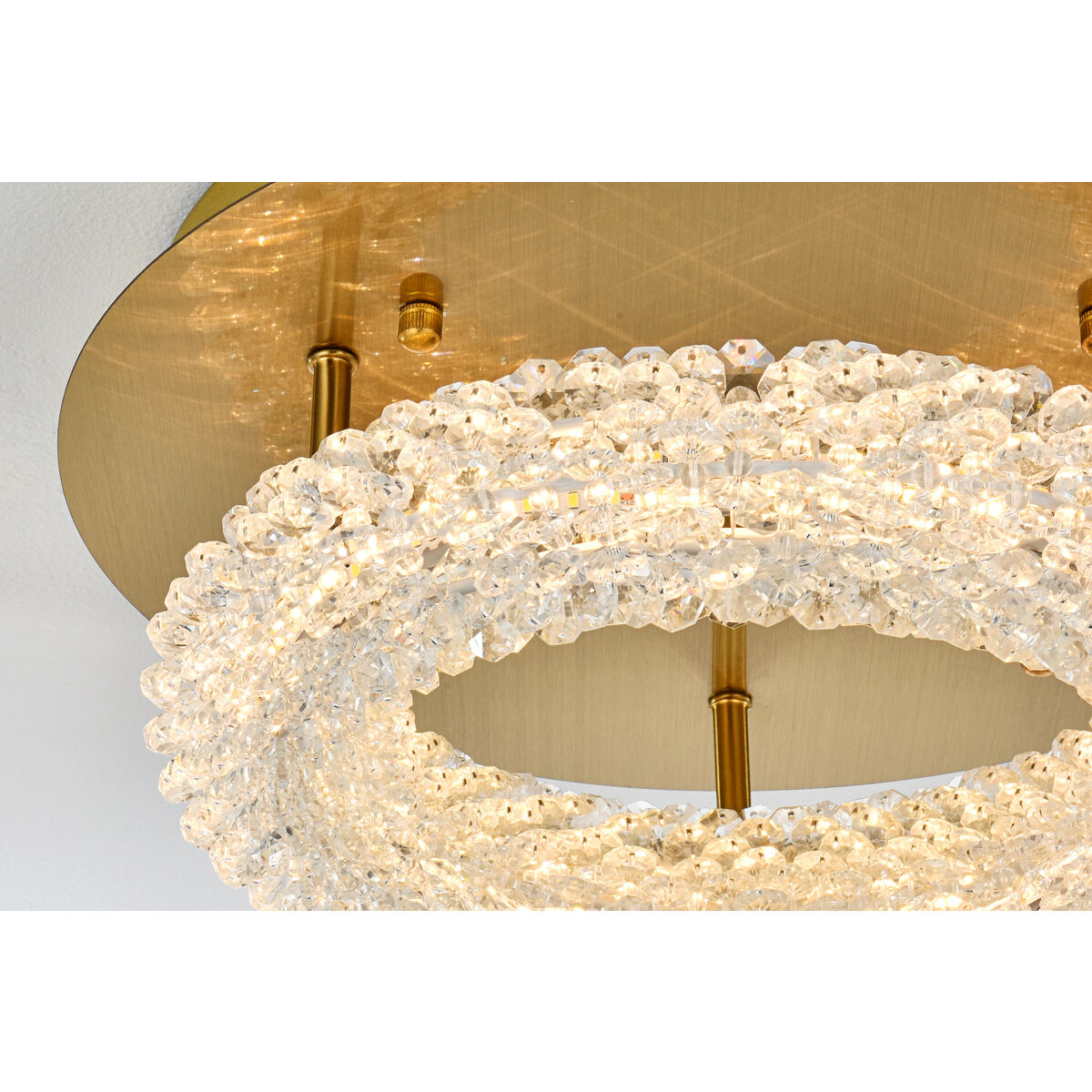 Bowen 1 Light 14 inch Satin Gold Flush Mount Ceiling Light