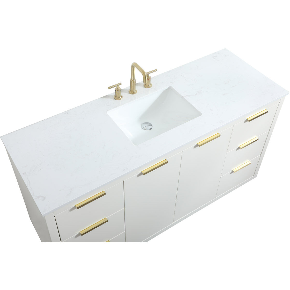 Blake 60 X 22 X 34 inch White Vanity Sink Set in 1