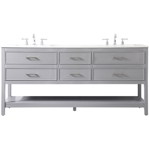 Sinclaire 72 X 22 X 34 inch Gray Vanity Sink Set