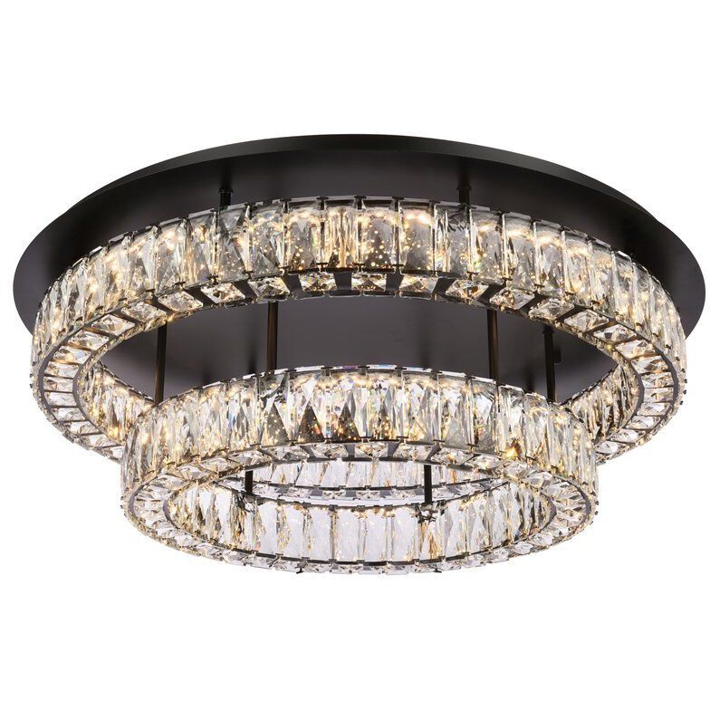 Monroe 2 Light 30 inch Black Flush Mount Ceiling Light